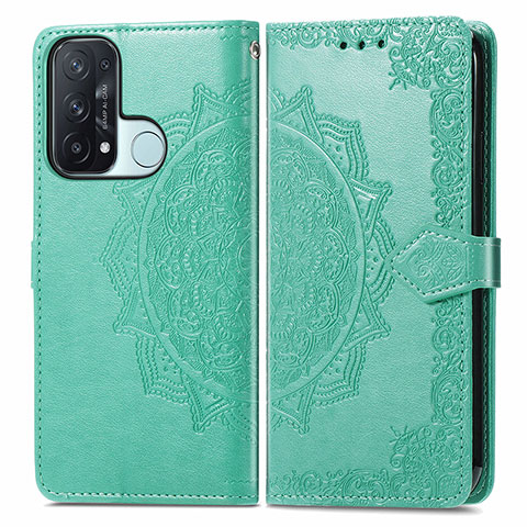 Custodia Portafoglio In Pelle Fantasia Modello Cover con Supporto per Oppo Reno5 A Verde