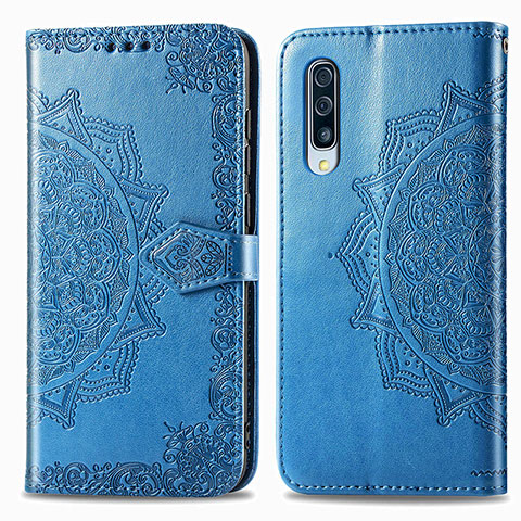 Custodia Portafoglio In Pelle Fantasia Modello Cover con Supporto per Samsung Galaxy A90 5G Blu