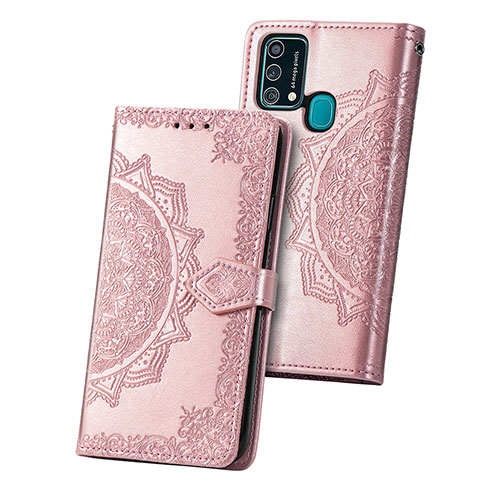 Custodia Portafoglio In Pelle Fantasia Modello Cover con Supporto per Samsung Galaxy F41 Oro Rosa