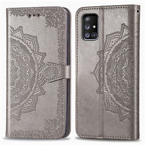 Custodia Portafoglio In Pelle Fantasia Modello Cover con Supporto per Samsung Galaxy M40S Grigio