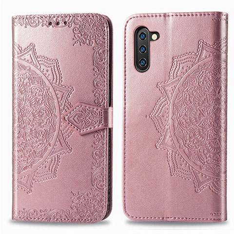 Custodia Portafoglio In Pelle Fantasia Modello Cover con Supporto per Samsung Galaxy Note 10 5G Oro Rosa