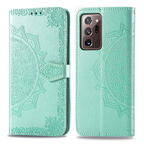 Custodia Portafoglio In Pelle Fantasia Modello Cover con Supporto per Samsung Galaxy Note 20 Ultra 5G Verde