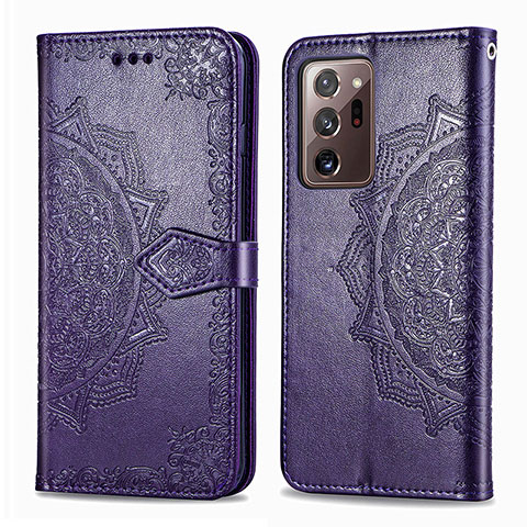 Custodia Portafoglio In Pelle Fantasia Modello Cover con Supporto per Samsung Galaxy Note 20 Ultra 5G Viola
