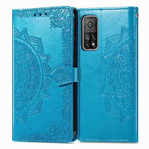 Custodia Portafoglio In Pelle Fantasia Modello Cover con Supporto per Xiaomi Mi 10T Pro 5G Blu