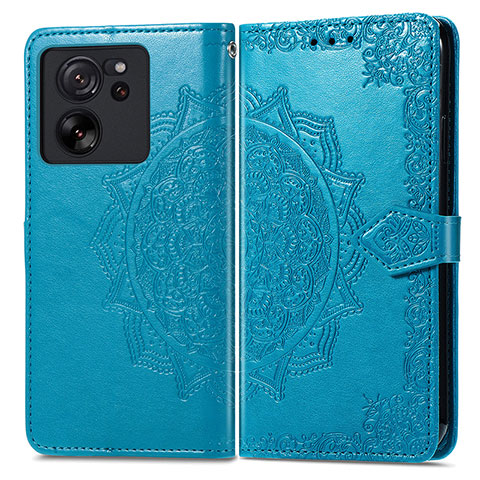 Custodia Portafoglio In Pelle Fantasia Modello Cover con Supporto per Xiaomi Mi 13T Pro 5G Blu