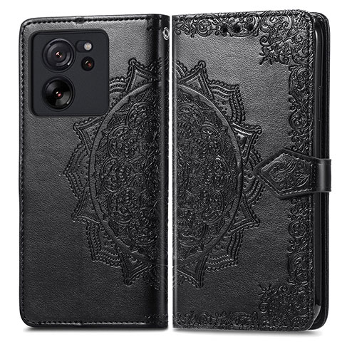 Custodia Portafoglio In Pelle Fantasia Modello Cover con Supporto per Xiaomi Mi 13T Pro 5G Nero