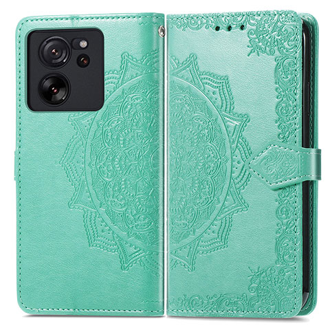 Custodia Portafoglio In Pelle Fantasia Modello Cover con Supporto per Xiaomi Mi 13T Pro 5G Verde