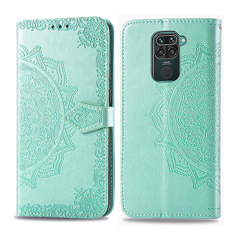 Custodia Portafoglio In Pelle Fantasia Modello Cover con Supporto per Xiaomi Redmi Note 9 Verde