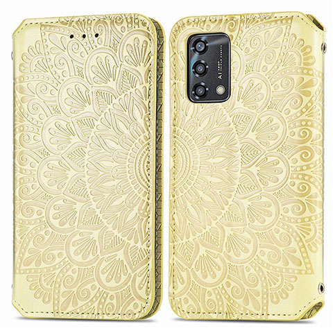 Custodia Portafoglio In Pelle Fantasia Modello Cover con Supporto S01D per Oppo A95 4G Oro