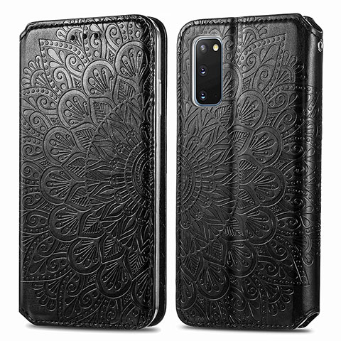 Custodia Portafoglio In Pelle Fantasia Modello Cover con Supporto S01D per Samsung Galaxy S20 5G Nero