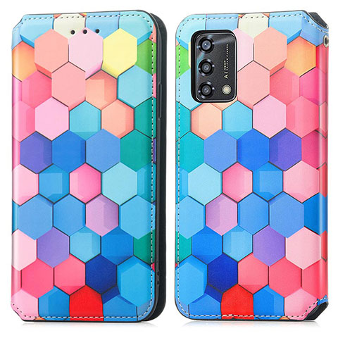 Custodia Portafoglio In Pelle Fantasia Modello Cover con Supporto S02D per Oppo F19s Colorato