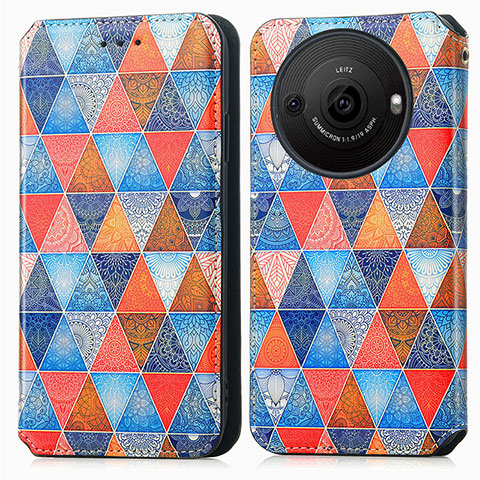 Custodia Portafoglio In Pelle Fantasia Modello Cover con Supporto S02D per Sharp Aquos R8s Pro Marrone