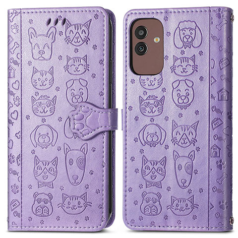 Custodia Portafoglio In Pelle Fantasia Modello Cover con Supporto S03D per Samsung Galaxy M13 5G Viola