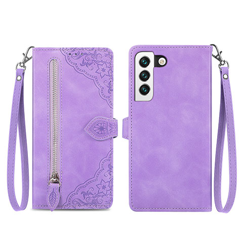 Custodia Portafoglio In Pelle Fantasia Modello Cover con Supporto S03D per Samsung Galaxy S21 5G Viola