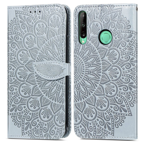 Custodia Portafoglio In Pelle Fantasia Modello Cover con Supporto S04D per Huawei P40 Lite E Grigio