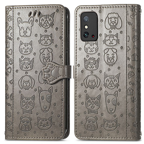 Custodia Portafoglio In Pelle Fantasia Modello Cover con Supporto S05D per Huawei Honor X10 Max 5G Grigio