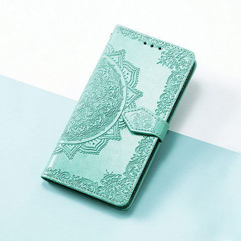 Custodia Portafoglio In Pelle Fantasia Modello Cover con Supporto S07D per Google Pixel 5 XL 5G Verde