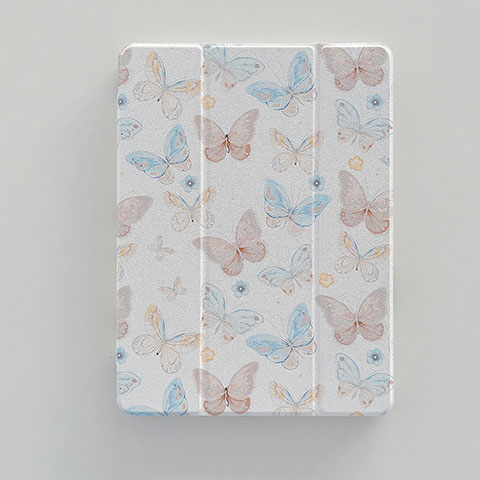 Custodia Portafoglio In Pelle Fantasia Modello Cover con Supporto XH2 per Apple iPad 10.2 (2020) Bianco