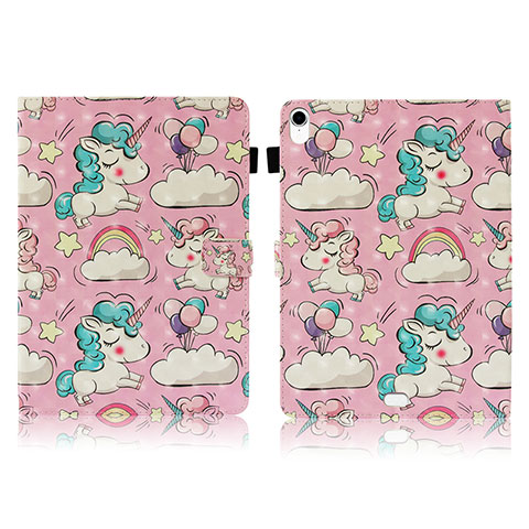 Custodia Portafoglio In Pelle Fantasia Modello Cover con Supporto Y01B per Apple iPad Pro 11 (2018) Rosa