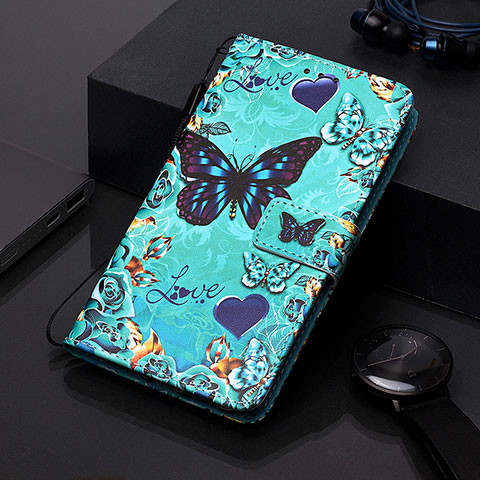 Custodia Portafoglio In Pelle Fantasia Modello Cover con Supporto Y01B per Samsung Galaxy A20e Cielo Blu