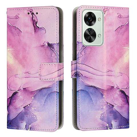 Custodia Portafoglio In Pelle Fantasia Modello Cover con Supporto Y01X per OnePlus Nord 2T 5G Viola