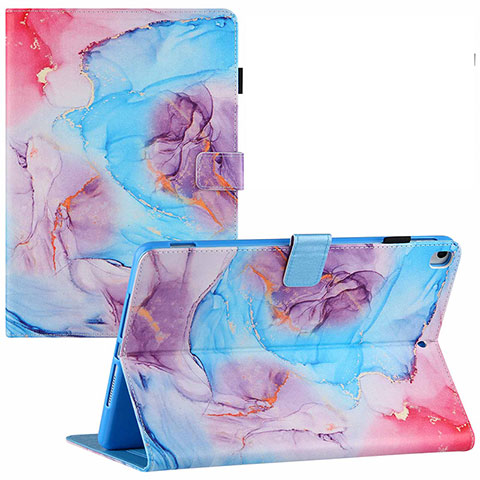 Custodia Portafoglio In Pelle Fantasia Modello Cover con Supporto Y02B per Apple iPad Pro 10.5 Cielo Blu