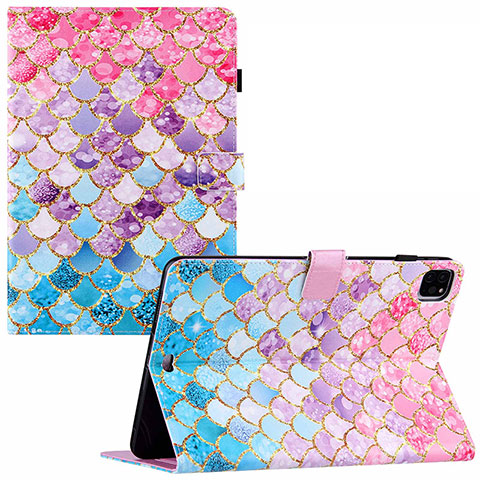 Custodia Portafoglio In Pelle Fantasia Modello Cover con Supporto Y02B per Apple iPad Pro 11 (2020) Colorato