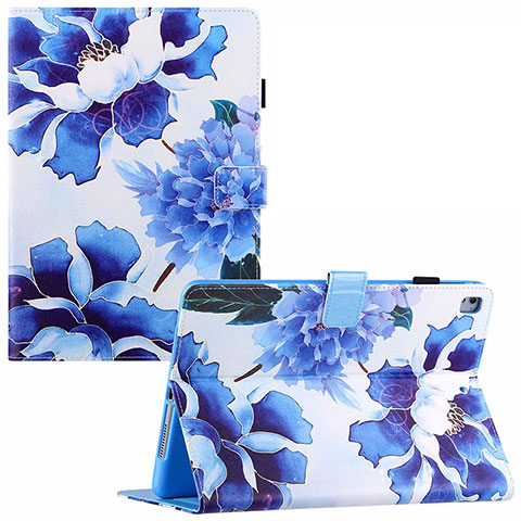 Custodia Portafoglio In Pelle Fantasia Modello Cover con Supporto Y02B per Apple iPad Pro 9.7 Blu