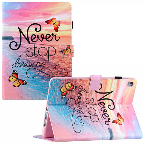 Custodia Portafoglio In Pelle Fantasia Modello Cover con Supporto Y02B per Apple iPad Pro 9.7 Rosa