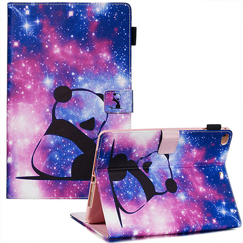 Custodia Portafoglio In Pelle Fantasia Modello Cover con Supporto Y03B per Apple iPad Air Viola