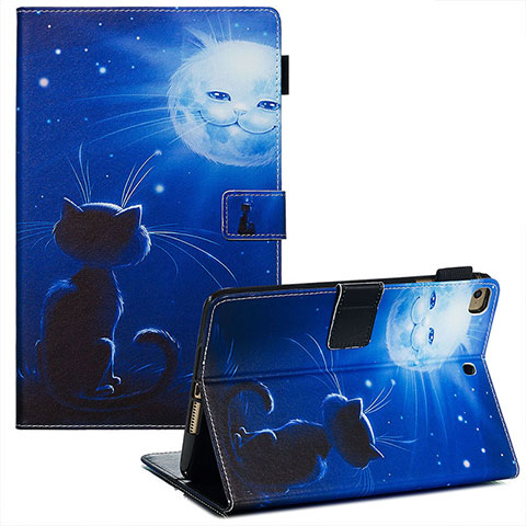 Custodia Portafoglio In Pelle Fantasia Modello Cover con Supporto Y03B per Apple iPad Mini 4 Blu