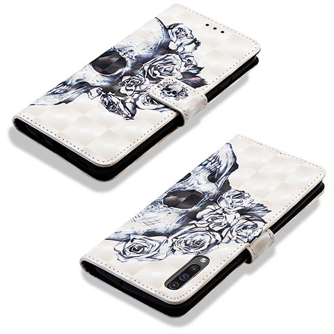 Custodia Portafoglio In Pelle Fantasia Modello Cover con Supporto Y03B per Samsung Galaxy A50 Nero