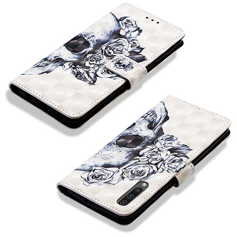 Custodia Portafoglio In Pelle Fantasia Modello Cover con Supporto Y03B per Samsung Galaxy A50S Nero
