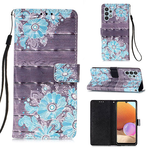 Custodia Portafoglio In Pelle Fantasia Modello Cover con Supporto Y03B per Samsung Galaxy M32 5G Multicolore