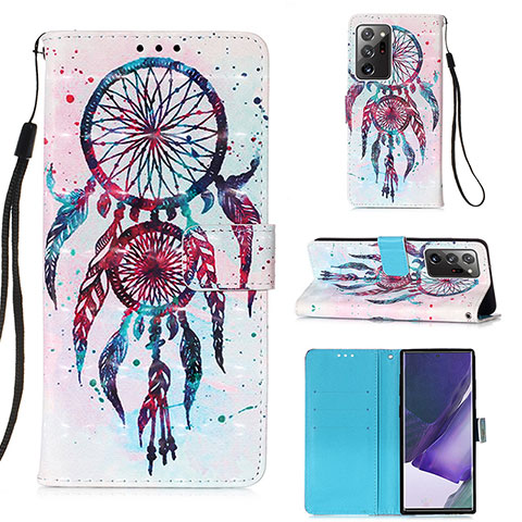 Custodia Portafoglio In Pelle Fantasia Modello Cover con Supporto Y03B per Samsung Galaxy Note 20 Ultra 5G Multicolore