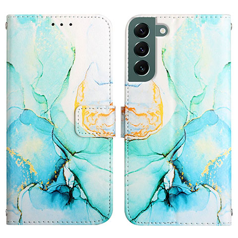 Custodia Portafoglio In Pelle Fantasia Modello Cover con Supporto Y03B per Samsung Galaxy S24 5G Verde