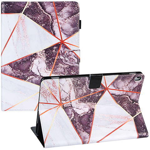 Custodia Portafoglio In Pelle Fantasia Modello Cover con Supporto Y04B per Apple iPad 10.2 (2020) Lavanda