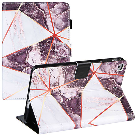 Custodia Portafoglio In Pelle Fantasia Modello Cover con Supporto Y04B per Apple iPad Mini 4 Lavanda