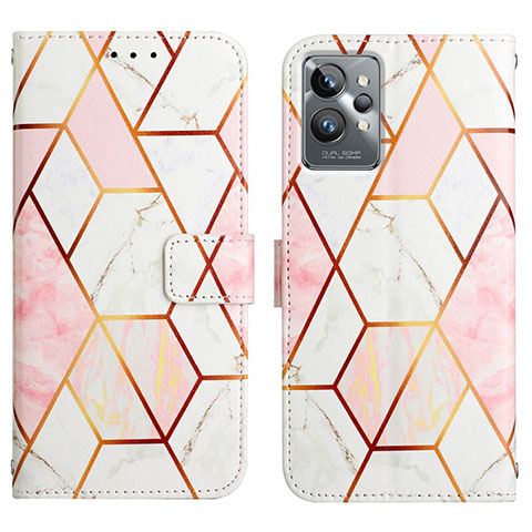 Custodia Portafoglio In Pelle Fantasia Modello Cover con Supporto Y04B per Realme GT2 Pro 5G Bianco