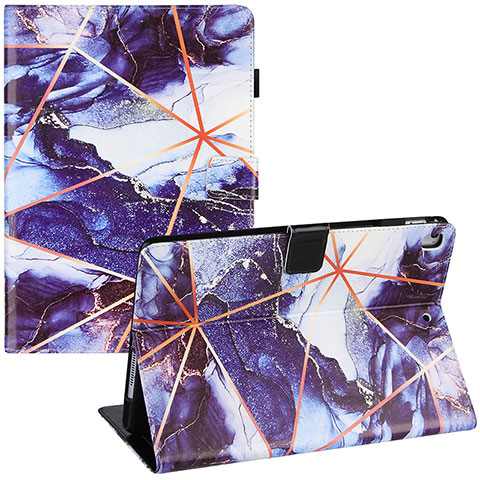 Custodia Portafoglio In Pelle Fantasia Modello Cover con Supporto Y05B per Apple iPad Air Viola