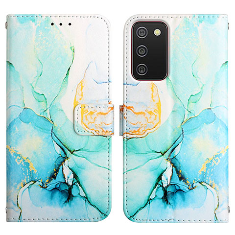 Custodia Portafoglio In Pelle Fantasia Modello Cover con Supporto Y05B per Samsung Galaxy A02s Verde