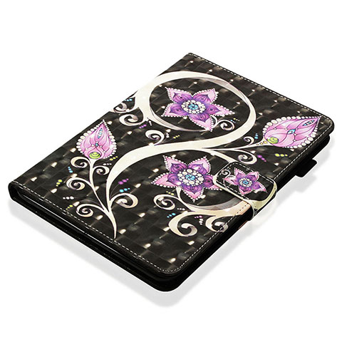 Custodia Portafoglio In Pelle Fantasia Modello Cover con Supporto Y06B per Apple iPad Mini 4 Nero