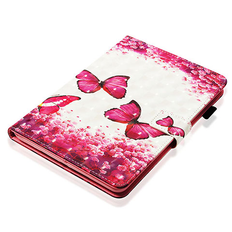 Custodia Portafoglio In Pelle Fantasia Modello Cover con Supporto Y06B per Apple iPad Mini 4 Rosso