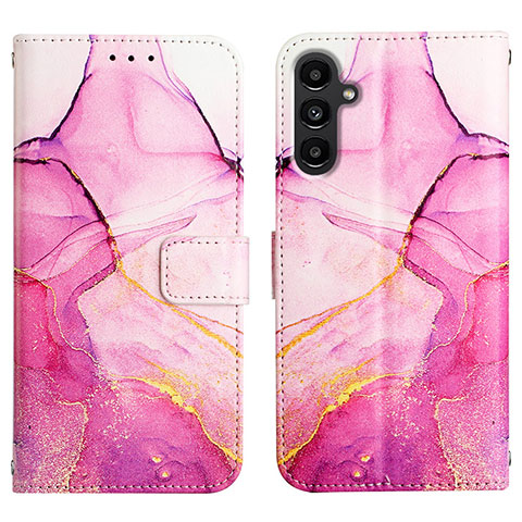 Custodia Portafoglio In Pelle Fantasia Modello Cover con Supporto YB4 per Samsung Galaxy A25 5G Rosa Caldo