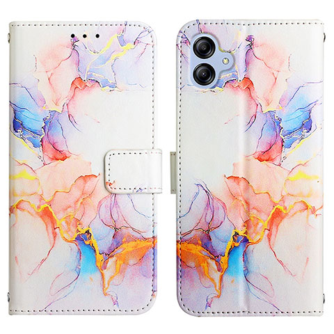 Custodia Portafoglio In Pelle Fantasia Modello Cover con Supporto YB4 per Samsung Galaxy M04 Blu