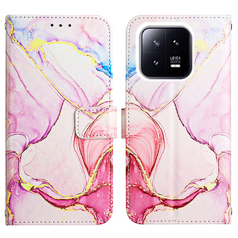 Custodia Portafoglio In Pelle Fantasia Modello Cover con Supporto YB4 per Xiaomi Mi 13 5G Rosa