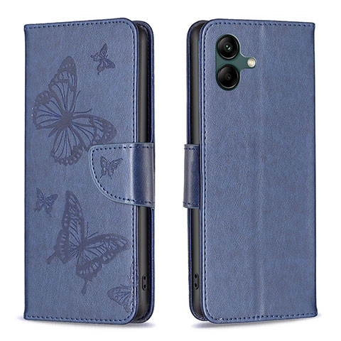 Custodia Portafoglio In Pelle Farfalla Cover con Supporto B01F per Samsung Galaxy A04E Blu