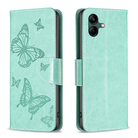 Custodia Portafoglio In Pelle Farfalla Cover con Supporto B01F per Samsung Galaxy A05 Verde