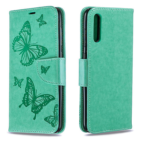 Custodia Portafoglio In Pelle Farfalla Cover con Supporto B01F per Samsung Galaxy A70 Verde