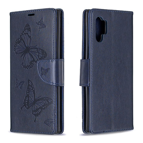 Custodia Portafoglio In Pelle Farfalla Cover con Supporto B01F per Samsung Galaxy Note 10 Plus 5G Blu